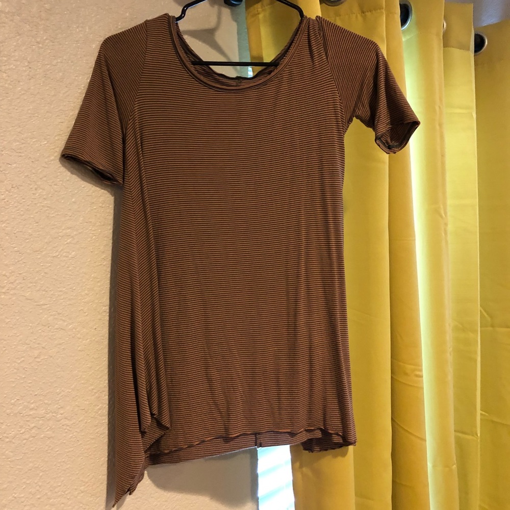 Thin stripe asymmetrical tunic